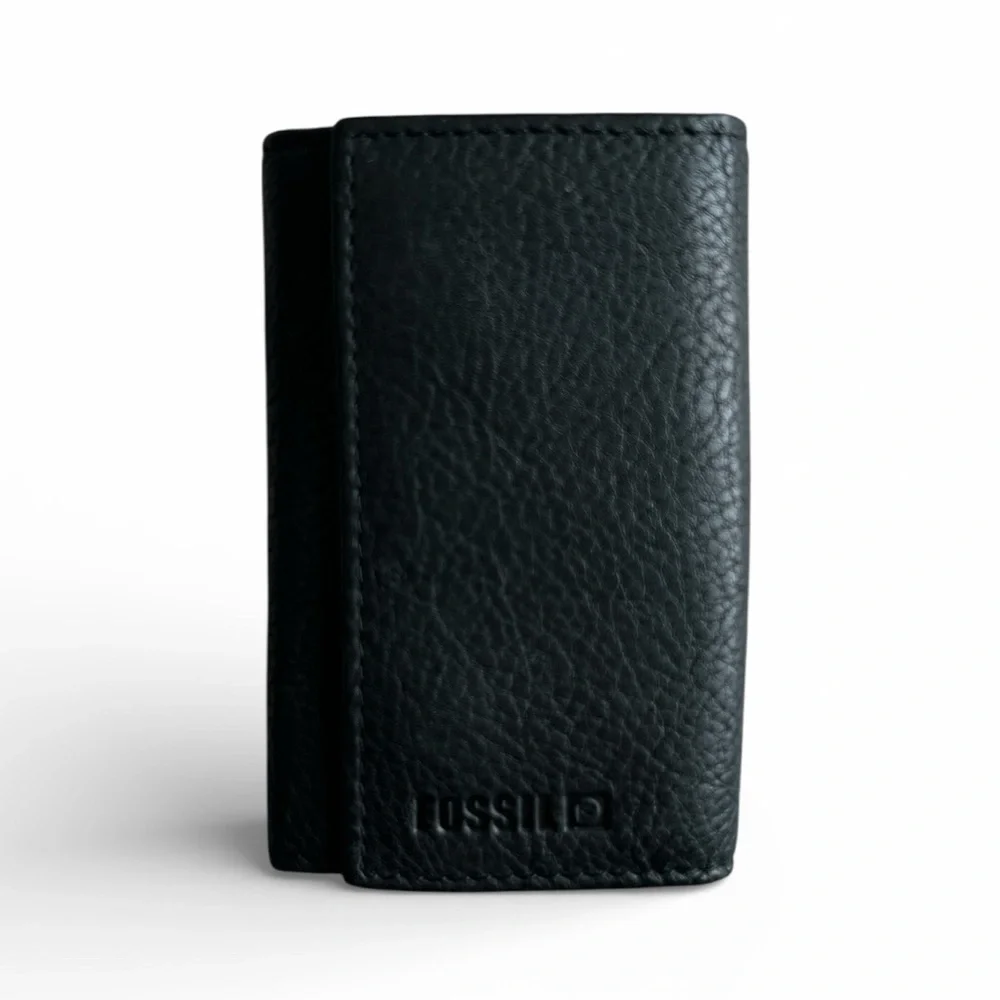 Fossil Black Leather key chain Holder